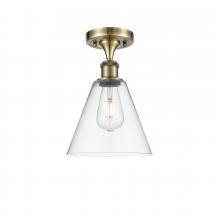  516-1C-AB-GBC-82 - Berkshire - 1 Light - 8 inch - Antique Brass - Semi-Flush Mount