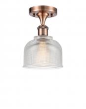  516-1C-AC-G412-LED - Dayton - 1 Light - 6 inch - Antique Copper - Semi-Flush Mount