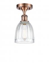  516-1C-AC-G442-LED - Brookfield - 1 Light - 6 inch - Antique Copper - Semi-Flush Mount