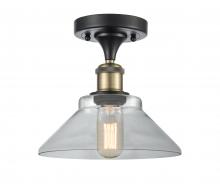  516-1C-BAB-G132-LED - Orwell - 1 Light - 8 inch - Black Antique Brass - Semi-Flush Mount