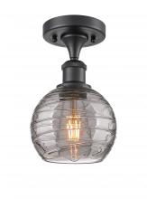  516-1C-BK-G1213-6SM - Athens Deco Swirl - 1 Light - 6 inch - Matte Black - Semi-Flush Mount