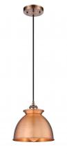  516-1P-AC-M14-AC - Adirondack - 1 Light - 8 inch - Antique Copper - Cord hung - Mini Pendant