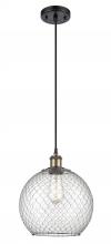 Innovations Lighting 516-1P-BAB-G122-10CSN-LED - Farmhouse Chicken Wire - 1 Light - 10 inch - Black Antique Brass - Cord hung - Mini Pendant