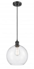  516-1P-BK-G124-10-LED - Athens - 1 Light - 10 inch - Matte Black - Cord hung - Mini Pendant