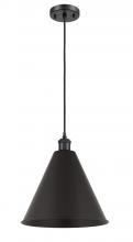  516-1P-BK-MBC-16-BK-LED - Berkshire - 1 Light - 16 inch - Matte Black - Cord hung - Mini Pendant