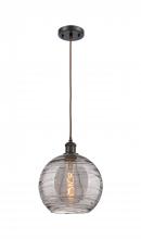  516-1P-OB-G1213-10SM - Athens Deco Swirl - 1 Light - 10 inch - Oil Rubbed Bronze - Cord hung - Mini Pendant