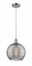  516-1P-PC-G1213-10SM - Athens Deco Swirl - 1 Light - 10 inch - Polished Chrome - Cord hung - Mini Pendant