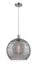  516-1P-PC-G1213-14SM - Athens Deco Swirl - 1 Light - 14 inch - Polished Chrome - Cord hung - Pendant