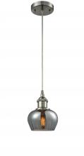  516-1P-SN-G93 - Fenton - 1 Light - 7 inch - Brushed Satin Nickel - Cord hung - Mini Pendant