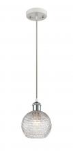  516-1P-WPC-G122C-6CL - Athens - 1 Light - 6 inch - White Polished Chrome - Cord hung - Mini Pendant