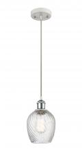  516-1P-WPC-G292-LED - Salina - 1 Light - 6 inch - White Polished Chrome - Cord hung - Mini Pendant