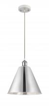  516-1P-WPC-MBC-12-PC-LED - Berkshire - 1 Light - 12 inch - White Polished Chrome - Cord hung - Mini Pendant