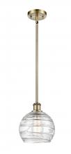  516-1S-AB-G1213-8 - Athens Deco Swirl - 1 Light - 8 inch - Antique Brass - Mini Pendant