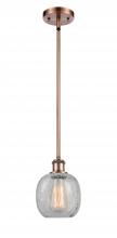  516-1S-AC-G105-LED - Belfast - 1 Light - 6 inch - Antique Copper - Mini Pendant