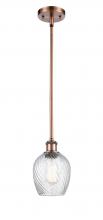  516-1S-AC-G292-LED - Salina - 1 Light - 6 inch - Antique Copper - Mini Pendant