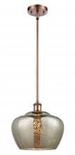  516-1S-AC-G96-L-LED - Fenton - 1 Light - 11 inch - Antique Copper - Mini Pendant