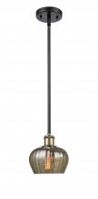  516-1S-BAB-G96-LED - Fenton - 1 Light - 7 inch - Black Antique Brass - Mini Pendant