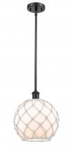  516-1S-OB-G121-10RW-LED - Farmhouse Rope - 1 Light - 10 inch - Oil Rubbed Bronze - Mini Pendant