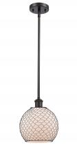  516-1S-OB-G121-8CBK-LED - Farmhouse Chicken Wire - 1 Light - 8 inch - Oil Rubbed Bronze - Mini Pendant