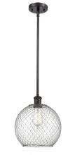  516-1S-OB-G122-10CSN-LED - Farmhouse Chicken Wire - 1 Light - 10 inch - Oil Rubbed Bronze - Mini Pendant