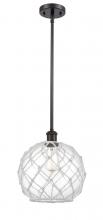  516-1S-OB-G122-10RW-LED - Farmhouse Rope - 1 Light - 10 inch - Oil Rubbed Bronze - Mini Pendant