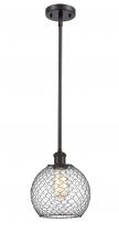  516-1S-OB-G122-8CBK-LED - Farmhouse Chicken Wire - 1 Light - 8 inch - Oil Rubbed Bronze - Mini Pendant