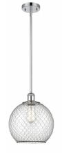  516-1S-PC-G122-10CBK-LED - Farmhouse Chicken Wire - 1 Light - 10 inch - Polished Chrome - Mini Pendant