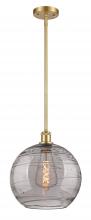  516-1S-SG-G1213-12SM - Athens Deco Swirl - 1 Light - 12 inch - Satin Gold - Mini Pendant