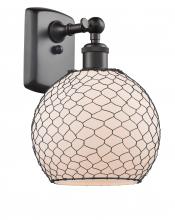  516-1W-OB-G121-8CBK-LED - Farmhouse Chicken Wire - 1 Light - 8 inch - Oil Rubbed Bronze - Sconce