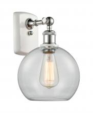  516-1W-WPC-G122C-8CL - Athens - 1 Light - 8 inch - White Polished Chrome - Sconce