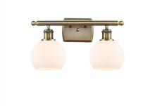  516-2W-AB-G121-6 - Athens - 2 Light - 16 inch - Antique Brass - Bath Vanity Light