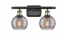  516-2W-BAB-G1213-6SM - Athens Deco Swirl - 2 Light - 16 inch - Black Antique Brass - Bath Vanity Light