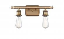  516-2W-BB-LED - Bare Bulb - 2 Light - 16 inch - Brushed Brass - Bath Vanity Light