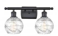  516-2W-BK-G1213-6-LED - Athens Deco Swirl - 2 Light - 16 inch - Matte Black - Bath Vanity Light