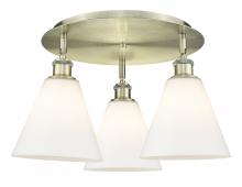  516-3C-AB-GBC-81 - Berkshire - 3 Light - 20 inch - Antique Brass - Flush Mount