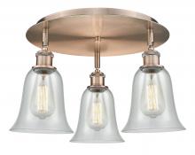  516-3C-AC-G2812 - Hanover - 3 Light - 18 inch - Antique Copper - Flush Mount