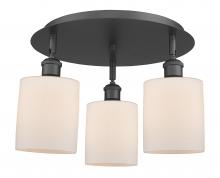  516-3C-BK-G111 - Cobbleskill - 3 Light - 17 inch - Matte Black - Flush Mount