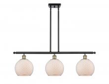  516-3I-BAB-G121-8CSN - Farmhouse Chicken Wire - 3 Light - 36 inch - Black Antique Brass - Cord hung - Island Light