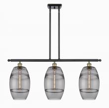  516-3I-BAB-G557-8SM - Vaz - 3 Light - 36 inch - Black Antique Brass - Cord hung - Island Light