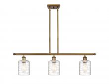  516-3I-BB-G1113-LED - Cobbleskill - 3 Light - 36 inch - Brushed Brass - Cord hung - Island Light