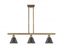  516-3I-BB-M8-BK-LED - Smithfield - 3 Light - 36 inch - Brushed Brass - Cord hung - Island Light