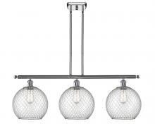  516-3I-PC-G122-10CSN-LED - Farmhouse Chicken Wire - 3 Light - 37 inch - Polished Chrome - Cord hung - Island Light