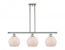  516-3I-PN-G121-8CSN-LED - Farmhouse Chicken Wire - 3 Light - 36 inch - Polished Nickel - Cord hung - Island Light