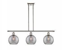  516-3I-PN-G1213-8SM - Athens Deco Swirl - 3 Light - 36 inch - Polished Nickel - Cord hung - Island Light