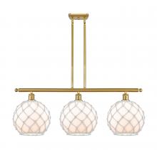  516-3I-SG-G121-10RW - Farmhouse Rope - 3 Light - 37 inch - Satin Gold - Cord hung - Island Light