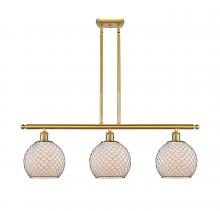 Innovations Lighting 516-3I-SG-G121-8CBK-LED - Farmhouse Chicken Wire - 3 Light - 36 inch - Satin Gold - Cord hung - Island Light