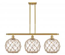  516-3I-SG-G122-10RB - Farmhouse Rope - 3 Light - 37 inch - Satin Gold - Cord hung - Island Light