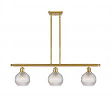  516-3I-SG-G122C-6CL - Athens - 3 Light - 36 inch - Satin Gold - Cord hung - Island Light