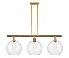  516-3I-SG-G124-10 - Athens - 3 Light - 37 inch - Satin Gold - Stem Hung - Island Light