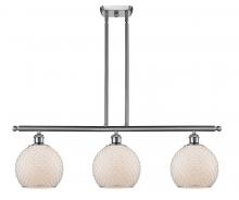  516-3I-SN-G121-8CSN-LED - Farmhouse Chicken Wire - 3 Light - 36 inch - Brushed Satin Nickel - Cord hung - Island Light